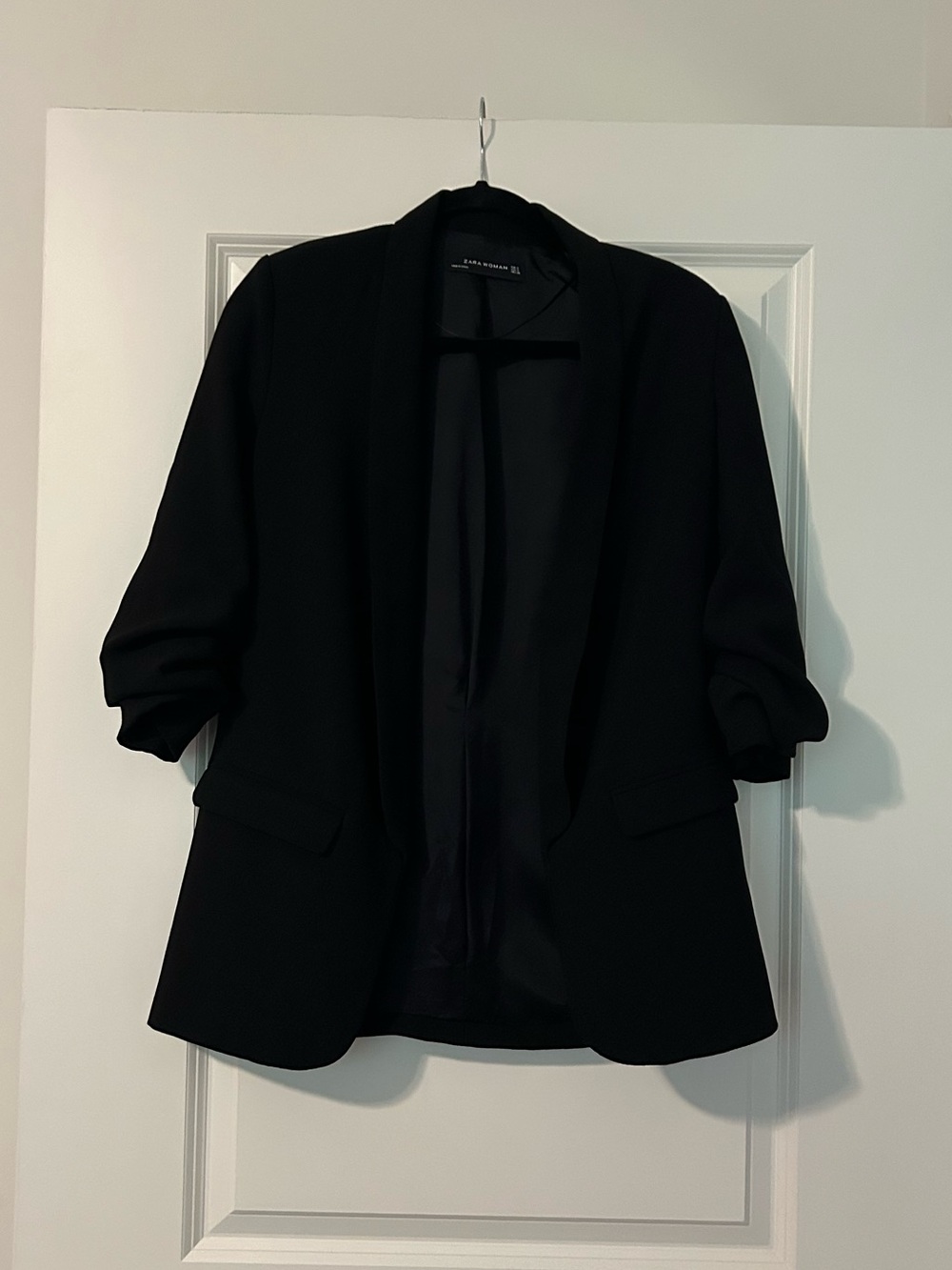 Zara Black Open-Front Blazer Jacket